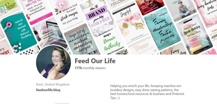 Feed Our Life Pinterest Profile Page Follow Me on Pinterest