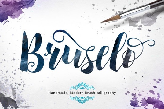 Bruselo Script handmade modern brush calligraphy font for blogs