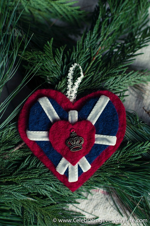 Royal Wedding Crafts - Union Jack Heart Ornament / Pin