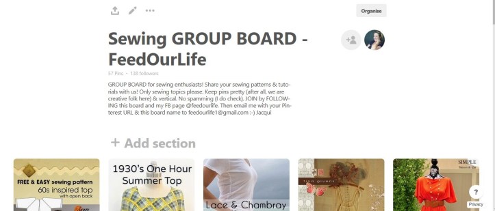 Sewing GROUP BOARD FeedOurLife