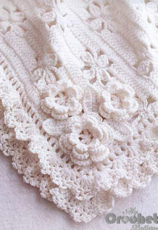 Beautiful white crochet babies blanket - best free crochet blanket patterns - www.feedourlife.blog