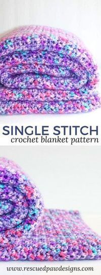 Single Stitch Crochet Blanket - best free crochet blanket patterns - wwwfeedourlife.blog