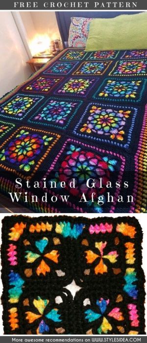 Stained Glass Afghan Square Crochet Pattern and Tutorial - best crochet blanket patterns - www.feedourlife.blog