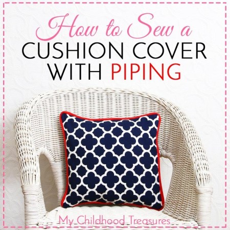 How to Sew a cushion cover with piping by the Treasurie and brought to you by www.feedourlife.blog