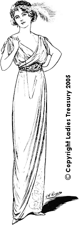 FREE PATTERN - Artistic Evening Dress (1912) - by Tudor Links and brought to you by www.feedourlife.blog