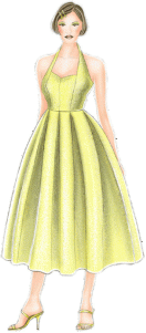 FREE PATTERN - Halter Neck Ball Dress - by Modern Sewing Patterns and brought to you by www.feedourlife.blog