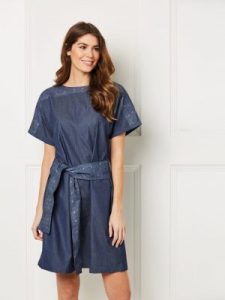 FREE PATTERN - Stitch Happy Denim Dress - by Love Sewing Mag and brought to you by www.feedourlife.blog