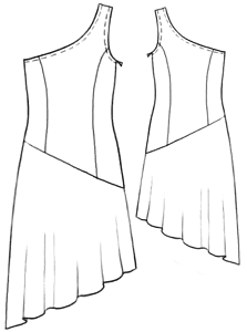 FREE PATTERN - Dress with Asymmetrical Hem - by Modern Sewing Patterns and brought to you by www.feedourlife.blog