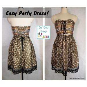 FREE PATTERN - Easy Party Dress - by So Sew Easy and brought to you by www.feedourlife.blog