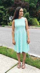 FREE PATTERN - Mixed Stripe Flare Dress - by The Stitching Scientist and brought to you by www.feedourlife.blog