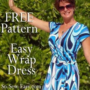 FREE PATTERN - Easy Wrap Dress - by So Sew Easy and brought to you by www.feedourlife.blog