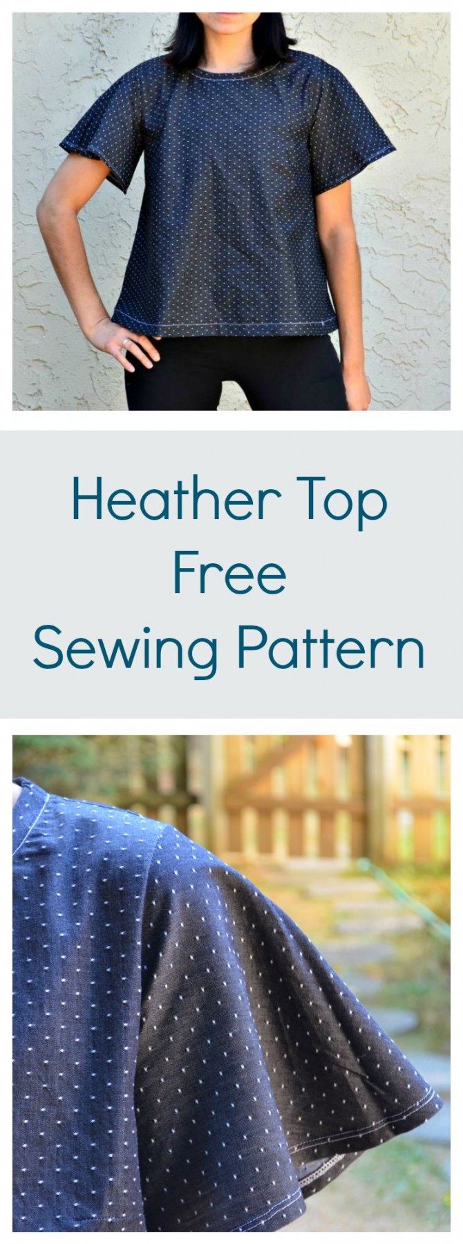 Free ladies Heather top short sleeved baggy top sewing pattern