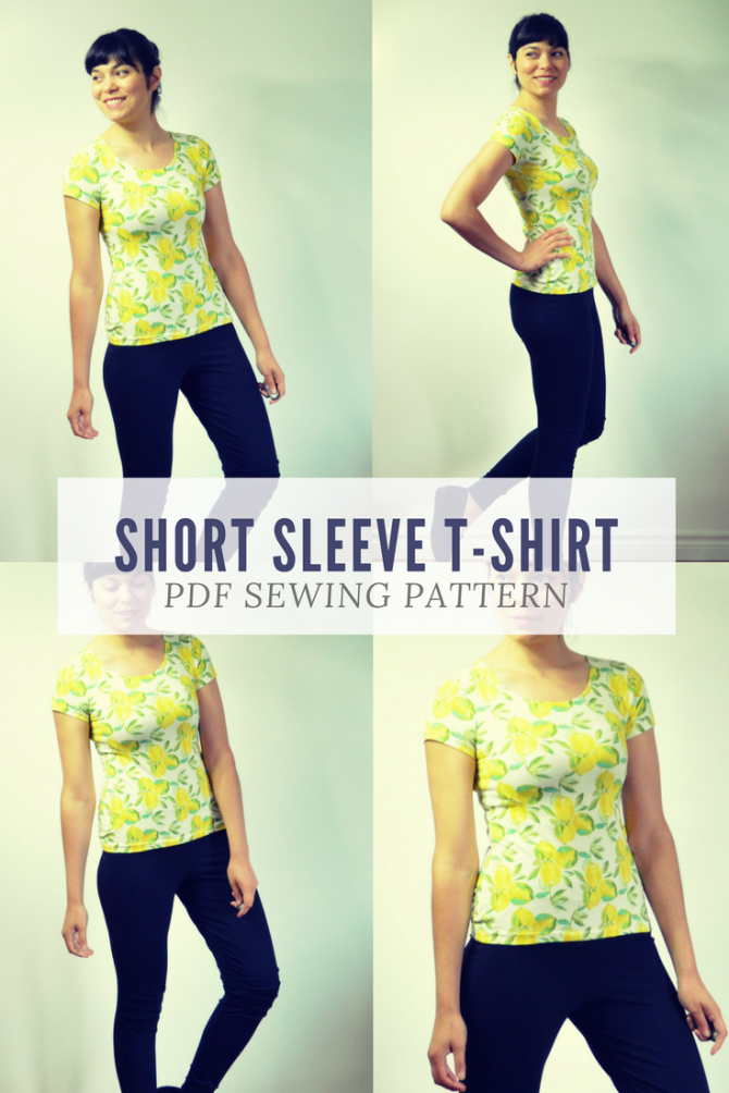 Free ladies short sleeved t shirt sewing pattern 