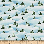 Light blue tree fabric by the yard