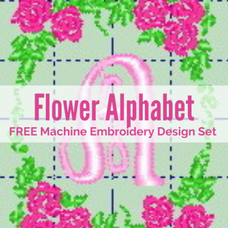 Flower Alphabet free machine embroidery design set