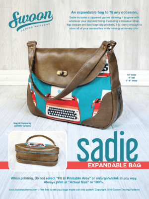 Sadie expandable bag sewing pattern