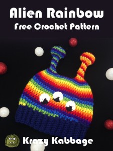 Alien Rainbow Beanie Pattern by Krafty Kabbage