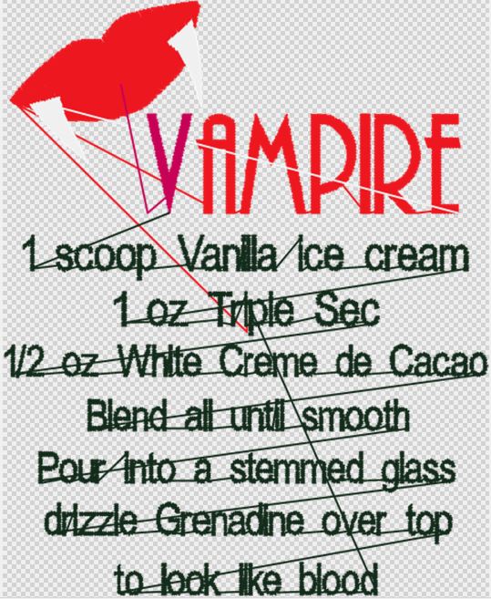 Vampire Blood Recipe FREE machine embroidery design for instant download