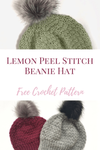 lemon peel stitch beanie hat crochet pattern