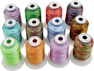 12 Variegated Polyester Embroider Thread 500m Spools (Amazon paid link)