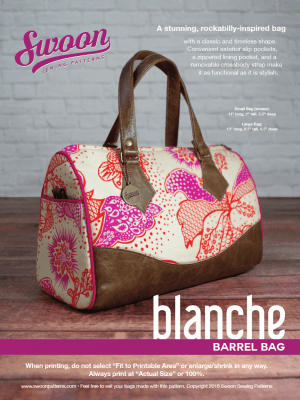 Blanche barrel bag sewing pattern