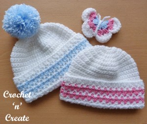 butterfly baby beanie crochet pattern