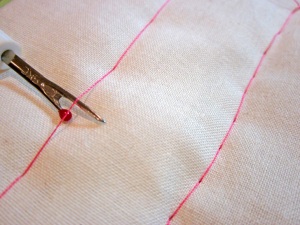 Machine basting stitches