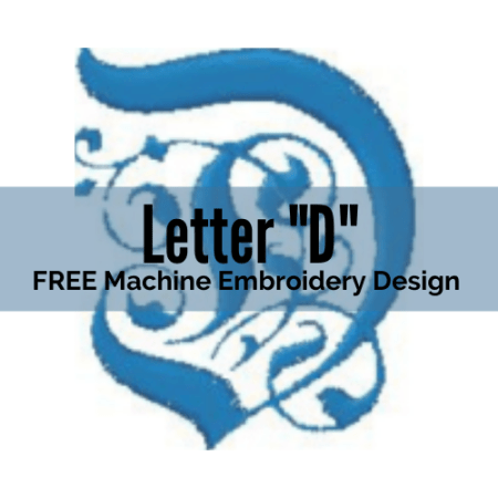letter D free machine embroidery design