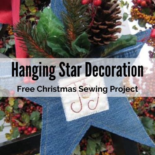Free Hanging star christmas decoration sewing project with pattern