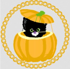 Free Cat in a Pumpkin machine embroidery design