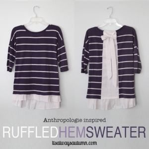 anthropologie inspired sweater upcycle refashion tutorial