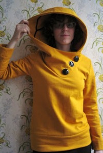 mustard hoodie sewing pattern and tutorial