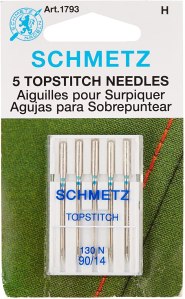 Top Stitch sewing machine needles (Amazon paid link)