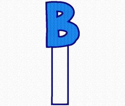Bookmark applique embroidery design - letter B {Cute Embroidery}
