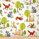 Robert Kaufman forest fellow raccoons wild fabric by the yard