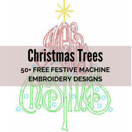 Free festive Christmas trees machine embroidery designs