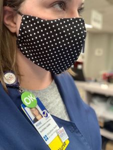 Sewing surgical masks for health care providers