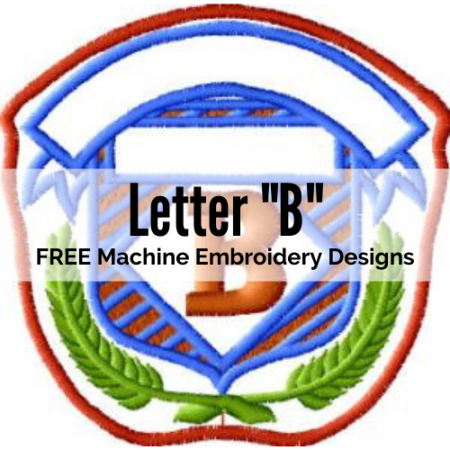 Letter B free machine embroidery design set
