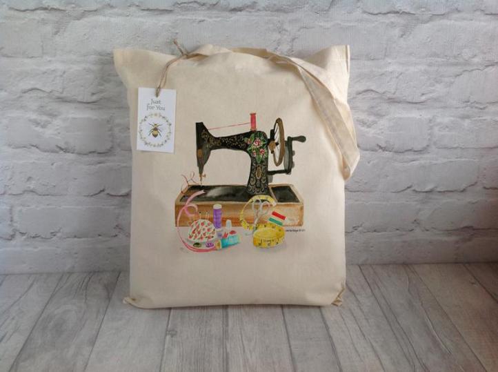 Sewing machine Tote bag from Little Bee Designs on Etsy