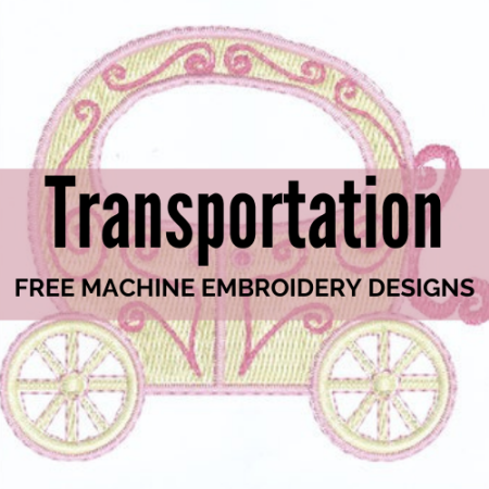 Free transportation machine embroidery designs