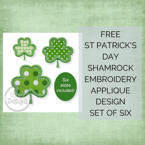 FREE Petite Shamrocks Applique Machine Embroidery Design