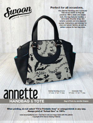 Annette handbag & tote sewing pattern