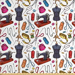 Sewing related printed fabric by the yard