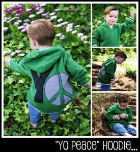 Peace hoodie refashion tutorial for kids