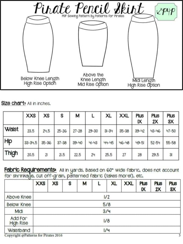 PIRATE PENCIL MEASUREMENTS