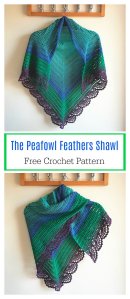 Peafowl feathers shawl pattern