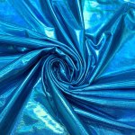 Metallic foil lame spandex knit fabric, turquoise, from Amazon