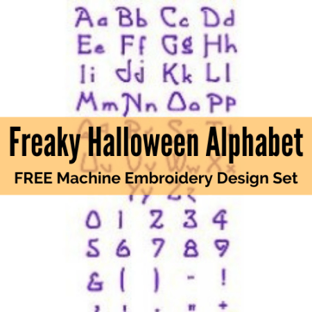 Freaky Halloween Font Alphabet free machine embroidery design set