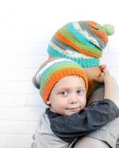 Daddy & Me Slouchy Beanie Pattern by Winding Road Crochet