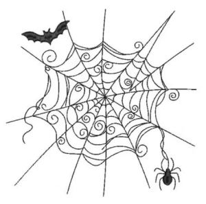 Halloween spider web machine embroidery design available from The Magic of Embroidery on Etsy